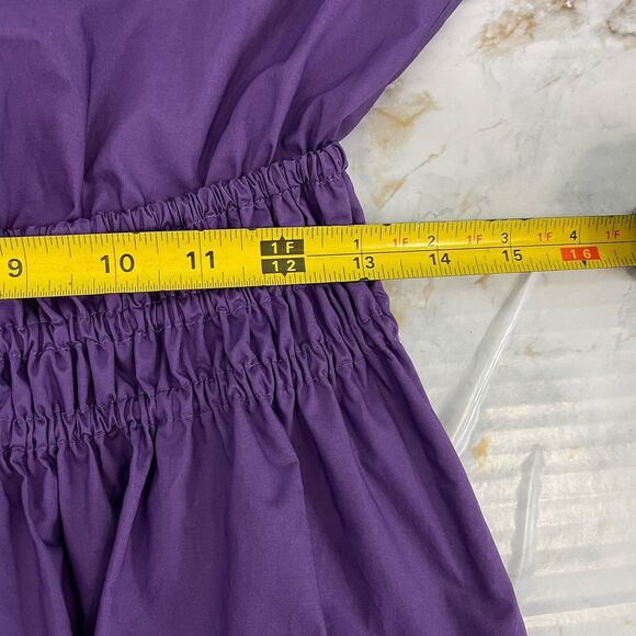 Rebecca Taylor Smocked Waist Midi Milkmaid Dress Small Purple Wimsigoth Grunge - Picture 15 of 16